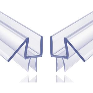 2-Pack Butecare Frameless Shower Door Bottom Seal for Glass Doors Stop Shower Leaks and Create a Water Barrier (3/8 x 39)
