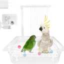 Parrot Bathtub Pet Bird Bath for Cage Automatic Circulating Water Bird Shower Cockatiel African Grey Lovebird Budgies Small Medium Parakeets, Contains USB and Power Plug