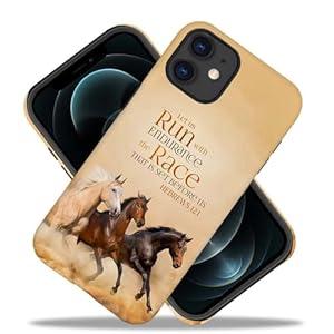 TAMEFOX Case Compatible with iPhone 11(6.1 in), Christian Positive Quotation Horse Hybrid 2-Layer Hard Shell+Silicone Scratch-Resistant Shockproof Protective Case for iPhone 11