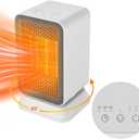 AIDENOEY Space Heater with 3 Modes，1000W Energy Efficient Quiet Mini Portable Heaters, 45°PTC Ceramic Fast Heater with Timer & Auto Shut Off Function for Office Home Indoor Use (White)