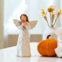 Friendship Angel Figurine with Dog Sculpture, Hand-Painted Memorial Gift for Pet Lovers - Remembrance of Loyal Pets & Friends Present and Past, Home Decor Statue