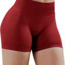 Unthewe Womens Workout Seamless Scrunch Butt Lifting Shorts High Waisted Tummy Control Gym Yoga Shorts(U516-Scarlett Red-M)