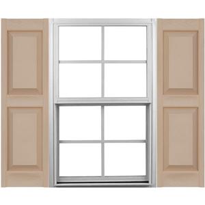 14 3/4"W x 32"H Mid-America Vinyl, TailorMade Two Equal Panels, Raised Panel Shutters, w/Installation Shutter-Lok's (Per Pair), 023 - Wicker