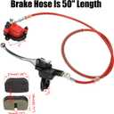 YOXUFA Mini Bike Hydraulic Disc Brake Caliper Kit Replacement for Baja Doodle Bug DB30 Blitz Dirt Bug Predator 79cc 97cc 2.8hp Mini Bike Parts with 50 inch Hose Tube Master Cylinder