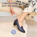 Womens Orthopedic Low Heel Loafers Comfortable Slip On Dress Shoes (5 Wide, Black)