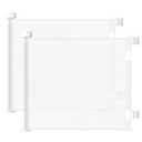 2PCS Retractable Baby Gates, Mesh Dog Gate for Doorways, 33.6" Tall, Expands to 55" Wide,Pet Safety Essential Fit for Baseboards, Wide Toddlers Gates for Hallways, Indoor & Outdoor,White