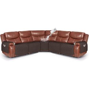 VANSOFY Extra Large Reclining Sectional Couch Covers, Waterproof 5-Piece Sofa Covers for L Shape Sectional Sofa Corner Seater Washable Slipcover for Pets, Dogs(5 Seat Recliner Cover, Chocolate)