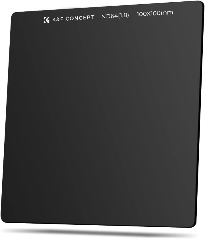 K&F Concept 100 x 100mm ND64 (6 Stop) Square Filter Ultra Slim HD 28 Multi-Layer Coatings Neutral Density Import AGC Optical Glass