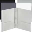 Mr. Pen- Plastic Folders with Pockets and Prongs, 5 Pack, Letter Size, Flexible Plastic Folders with Prongs, Black and White Theme