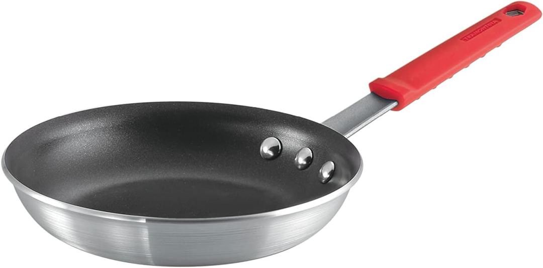 Tramontina Professional 8-Inch Non Stick Small Frying Pan, Heavy-Gauge Aluminum Skillet with Reinforced Nonstick Coating, Red Handle, Dishwasher and Oven Safe