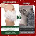 Honcloud Men's 8 Inches Curly White Realistic & Fluffy Fake Beard For Wizard Costume Party and Halloween(White)