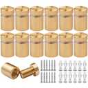 1/2 x 1/2 Inch 12PCS Aluminum Solid Sign Standoff Screws for Acrylic Advertising Screw wall Fixing standoffs mounts Glass Display Signs (Champagne anodize)
