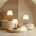 Cordless Touch Table Lamp, 4000mAh Rechargeable Small Desk Lamp with 3 Color Temperatures & Stepless Dimming, Portable LED Bedside Lamp for Bedroom, Living Room, Patio & Camping, Wood Grain