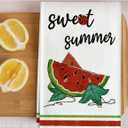 AnyDesign Watermelon Kitchen Dish Towel 18 x 28 Sweet Summer Tea Towels Watermelon Truck Hand Drying Cloth Towel Decorative Dishcloth for Holiday Kitchen Cooking Baking Bathroom, 4Pcs