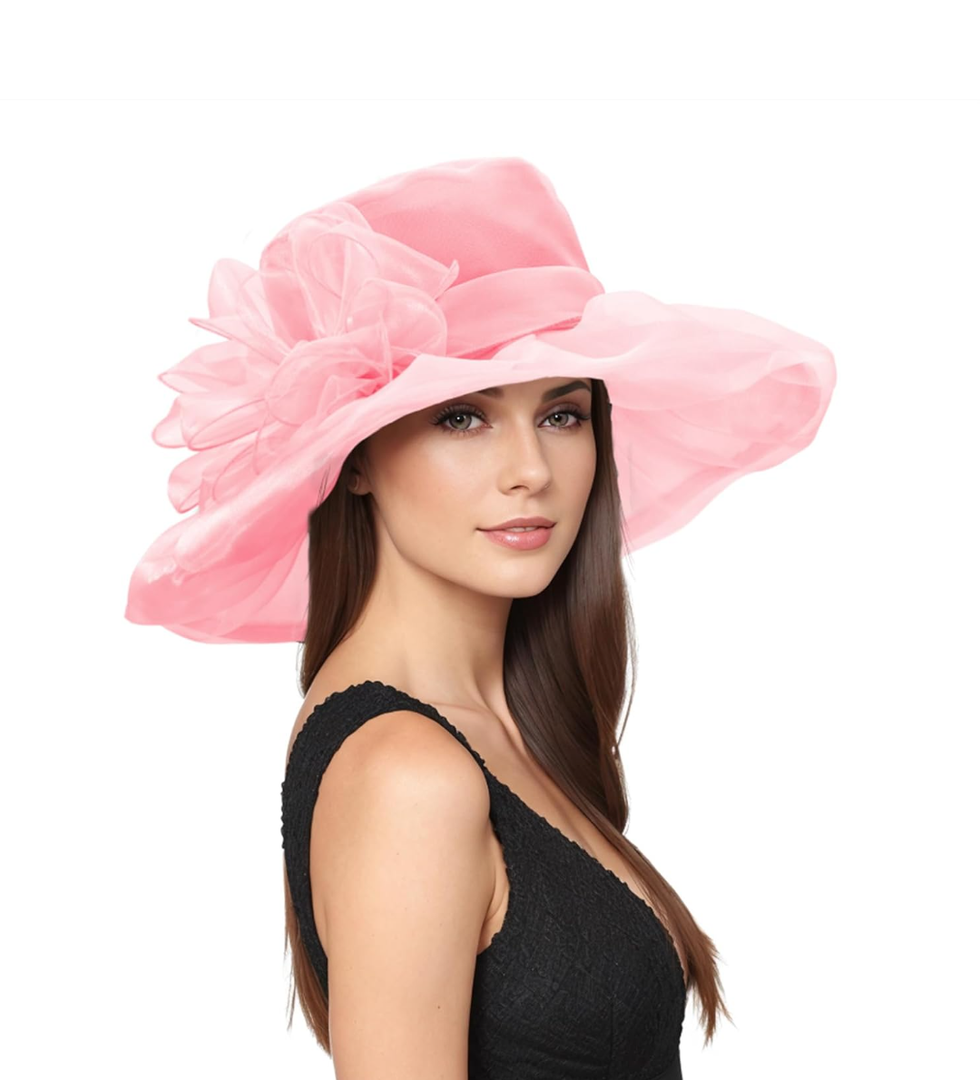 Zando Kentucky Hats Derby for Women 2025 Elegant Tea Party Hats Organza Victorian Church Wedding Fascinator Hat
