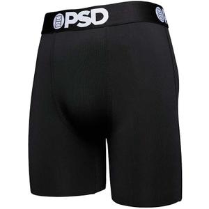 PSD Underwear Men's Stretch Elastic Wide Band Boxer Brief Underwear Bottom | Breathable, 7 inch Inseam | (XX-Large, Black)