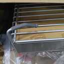 KitchenAid Large Capacity Full Size Rust Resistant Dish Rack with Angled Drain Board and Removable Flatware Caddy, Light Grey