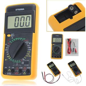 DT-9208A Digital AC/DC Multimeter Temperature Tester Current Meter Tester LCD Display Voltage Amp Ohm Tester Meter Multimetro (Color : Yellow)