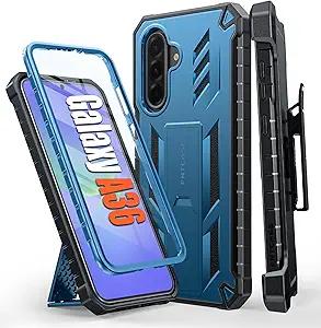 FNTCASE for Samsung Galaxy A36-5G Case: for Galaxy A56-5G Case Military Grade Rugged Cell Phone Cover with Kickstand & Belt Clip Holster Shockproof TPU Protection Bumper Heavy Duty Protector (Blue)