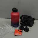 Half Gallon Water Bottle Insulated with Straw & 3 Lids, Coolflask 64 oz Water Jug Large Metal Stainless Steel Wide Mouth for Sports, Gym or Office, Non-BPA Keep Cold 48H Hot 24H, Ombre Wine/Navy