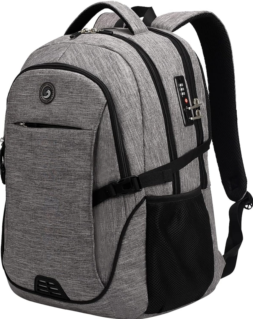 SHRRADOO Anti Theft Laptop Backpack Travel Backpacks with usb Charging Port for Women Men High School College Backpack Computer Bag Fits 17 Inch Laptop,Black