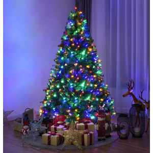 6Ft Pre-Lit Artificial Christmas Tree Hinged 350 LED Lights