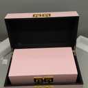 Galt International Storage Box Set Decorative Storage Box w/Hinged Lid Classic Design Wood Decor Boxes with Geometric Clasp Storage for Bedroom & Home - Set of 2 (Pink & Gold)