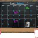 Loddie Doddie Framed Magnetic Chalkboard Calendar - 36 in x 24 in Alloy Steel Frame - Magnet Display for Photos & Notes - Chalkboard Calendar for Wall Organization - Menu Board for Kitchen Meals