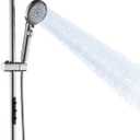LIWEIKE Shower Slide Bar Combo, Adjustable 27.5 In Slide Bar with 5 Setting Handheld Shower Head and 60 In Stainless Steel Hose, Chrome