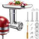 Stainless Steel Meat Grinder Attachments for KitchenAid Stand Mixer, Mixer Attachment for KitchenAid, Meat Grinder, Sausage Stuffer, Dishwasher Safe
