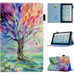 Case for Fire HD 10 Tablet (9th/7th/5th Generation, 2019/2017/2015 Release), PU Leather Folio Stand Cover Case for Fire HD 10 9th Generation/7th Generation, Auto Sleep Wake - Tree of Life