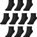 Zzxlw Kids Crew Socks Boys Girls Cotton Athletic Black White Gray School Uniform Children Sports Casual Socks 10 Pairs 3-5 Years M