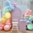 Pastel Balloons Garland Arch Kit - 132pcs Rainbow Macaron Balloons Arch Kit in 5" 12" 18" Ice Cream Party Balloons for Kids Birthday Wedding Bride Shower Baby Shower Party Decorations
