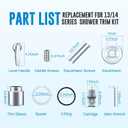 Replacement for Delta Classic 13 Series Single-Function Trim Kit, T13010 Shower Handle, Fit Delta Shower Valve R10000 Series, Chrome (Cartridge Included)