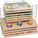 Melissa & Doug Deluxe Metal Wire Puzzle Storage Rack for 12 Small and Large Puzzles
