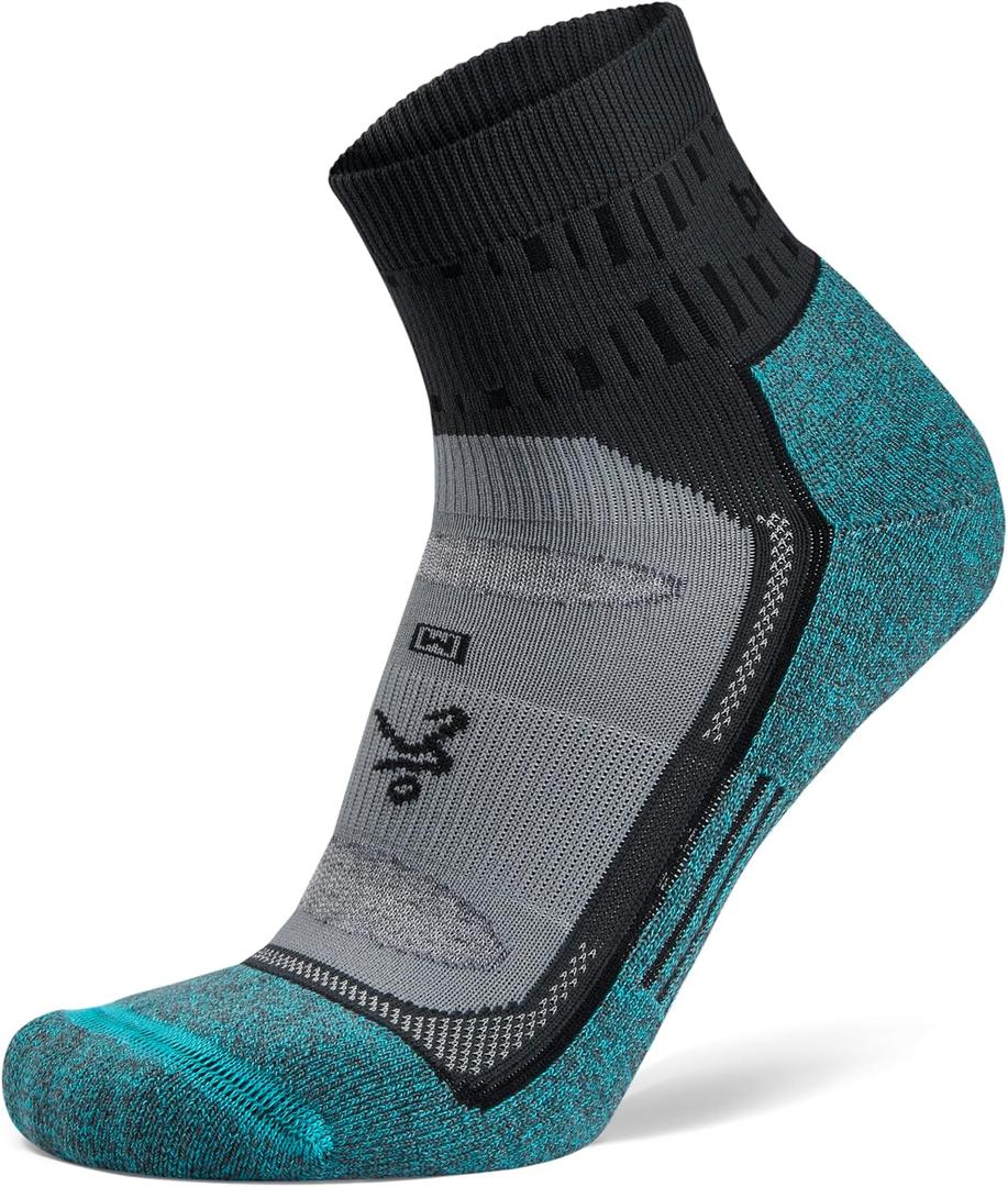 Balega Blister Resist Performance No Show Athletic Running Socks for Men and Women (1 Pair), Grey/Blue, Medium