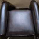 KISLOT Large Leather Recliner Chair Faux Swivel Rocker for Adults Manual Sofa for Living Room Bedroom Home Theater Seating (Espresso)