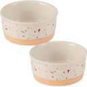 Bone Dry Ceramic Food Bowls, Non-Slip & Dishwasher Safe, Small Set, 4.25x2 Terrazzo
