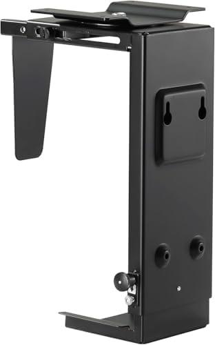 Pholiten Under Desk CPU Mount,Universal PC Wall Mount,3.94 to 11.61 inch Wide Computer Case CPU Hanger Holder,Adjustable 360° Swivel, Secure Lock, Max Load 22Lbs