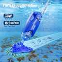 2025 Upgraded Handheld Pool Vacuum Cleaner for Above Ground & Inground Pools - Cordless Pool Cleaner w/18.5GPM Suction, Telescoping Pole(20-69in), 2 Brush Heads - Ideal for Spas & Hot Tubs (Ocean Blue)
