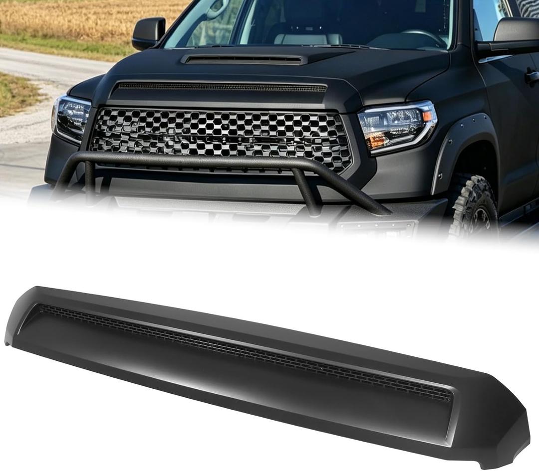 Hood Bulge Molding Grille Trim Compatible with 14-21 Toyota Tundra