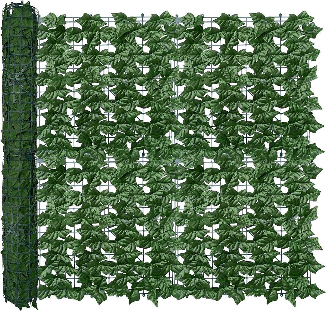 Artificial Ivy Privacy Fence Wall Screen,40X120 in UV-Anti Faux Greenery Backdrop Ivy Vine Leaf Hedges Fence Panels for Patio, Balcony, Garden, Backyard Indoor Outdoor Green Wall Decor (40*120 IN)