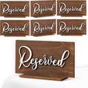 Reserved Table Signs for Wedding Events - 6 Pcs Wood Table Reserved Signs for Wedding, Church Pew for Reception Ceremony Decorations, Reserve Sign for Tables