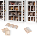 Set of 3 Wooden Trinket Display Shelf Shadow Box with Shelves 10 x 15 Inch Large Wall Mounted Display Storage Mini Figures Curio Trinket Medals Crafts Collections(Antique White,Box Shape