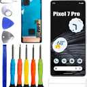 OLED Display [with Frame] [with Fingerprint Function] [with Bracket] Compatible with Google Pixel 7 Pro [6.7 inch] Screen Touch Digitizer Assembly LCD Display with Repair kit