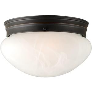 Design House Millbridge Dome 9-1/4 Inch Diameter Indoor Ceiling Light Fixture, for Bedroom, Hallway, Closet & Dining Room, Alabaster Glass, Oil Rubbed Bronze, 514539