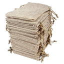 Lot of 100 Burlap Bags with Drawstring Gift Bags Jewelry Pouches Sacks for Wedding Party and DIY Craft, 5 x 3.5 Inches…