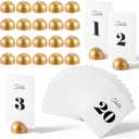 20 Pcs Round Table Number Cards Stands Modern Cursive Table Number 1-20 for Wedding Reception Anniversary Party Restaurant Events 4 x 6 Inches(Gold)