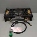Propane Double Burner Angle Iron Camp Stove with CSA Listed Regulator and 4ft Hose (SA2200)