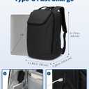 Hynes Eagle Business Laptop Backpack for Men TSA Carry On Weekender Bag | Fits 15.6-16 inch Laptop,USB-A & C Ports,Hidden Anti-Theft Pocket,Slides Under Airline Seats,180-Degree Lay-Flat